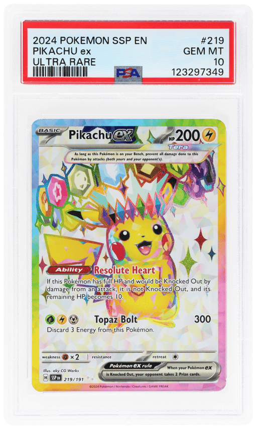 2024 Pokemon Scarlet and Violet Surging Sparks Ultra Rare Pikachu Ex #219 PSA 10