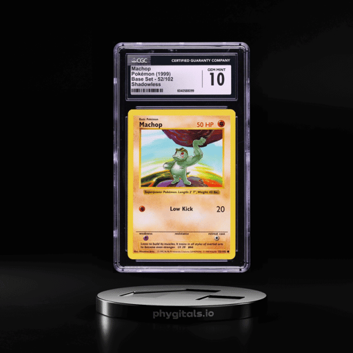 1999 Pokemon Base Set Shadowless Machop #52 CGC 10 GEM MINT