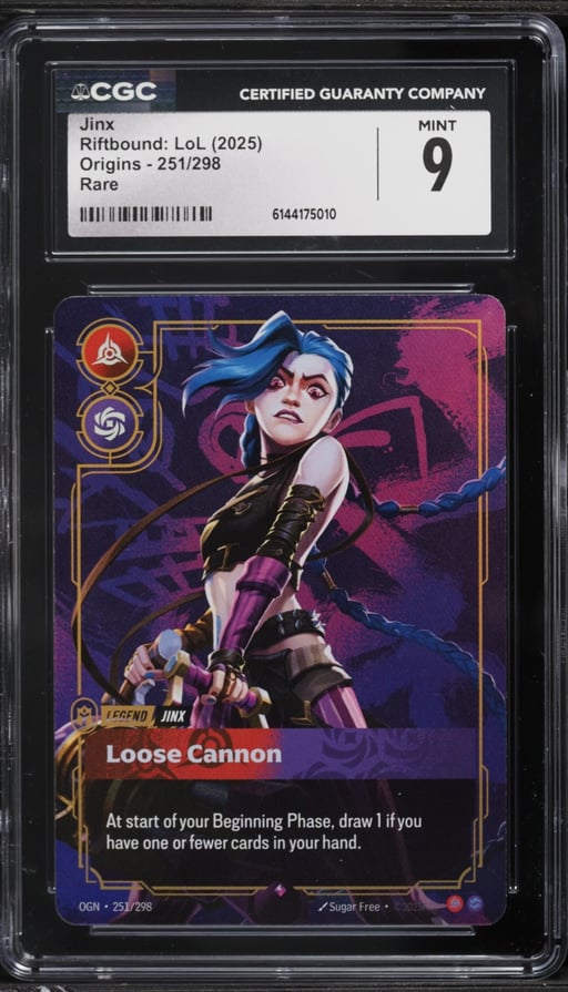 2025 Riftbound League Of Legends LoL Origins Jinx #251 CGC 9 MINT