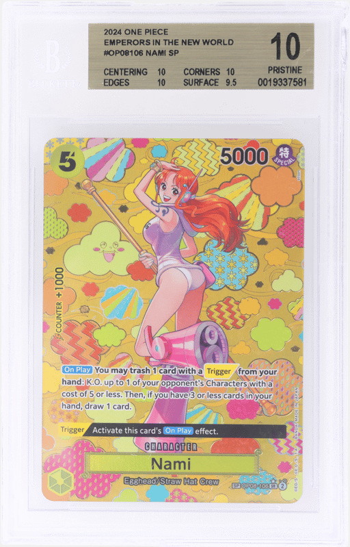 2024 One Piece Emperors In the New World Special Alternate Art Nami #OP08106 BGS 10