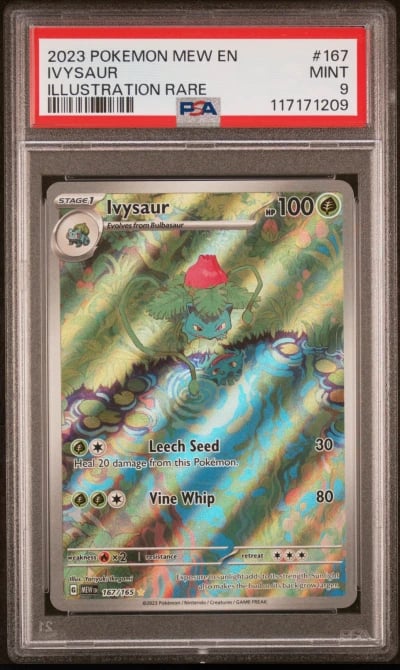 2023 POKEMON MEW EN-151 ILLUSTRATION RARE #167 IVYSAUR PSA 9