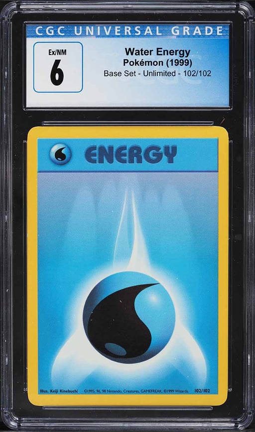 1999 Pokemon Base Set Water Energy #102 CGC 6 EXMT