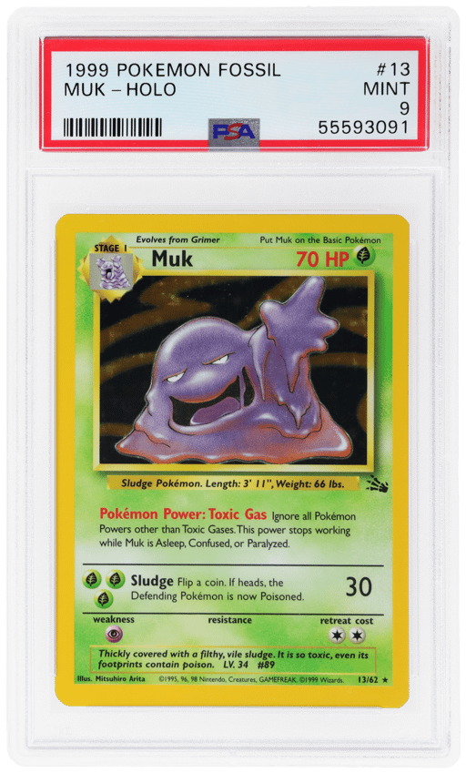 1999 Pokemon Fossil Holo Muk #13 PSA 9