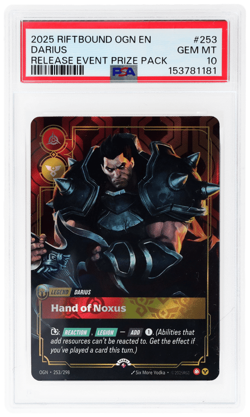 2025 Riftbound League of Legends Origins Release Event Prize Pack Darius #253 PSA 10