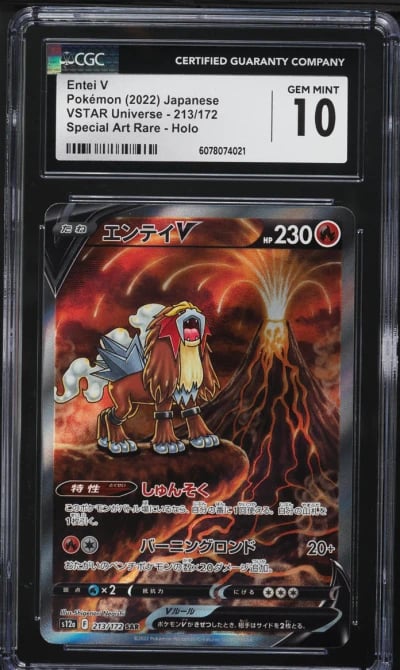 2022 Pokemon Japanese SWSH VSTAR Universe SAR Entei V #213 CGC 10 GEM MINT