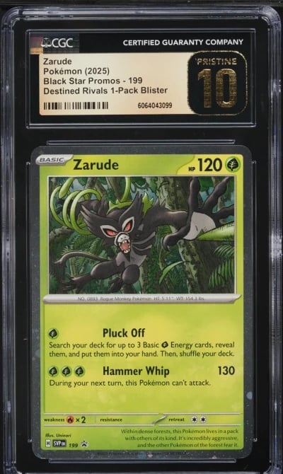 2025 Pokemon SV Black Star Promo Destined Rivals Zarude #199 CGC 10 PRISTINE
