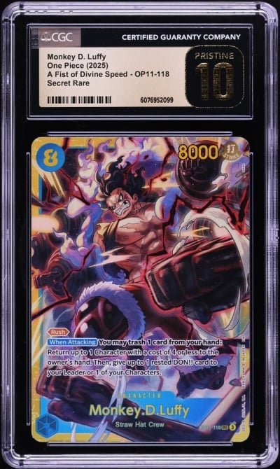 2025 One Piece A Fist Of Divine Speed Monkey D. Luffy SEC CGC 10 PRISTINE