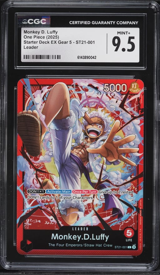 2025 One Piece Starter Deck EX Gear 5 Leader Monkey D. Luffy #ST21-001 CGC 9.5 MINT+