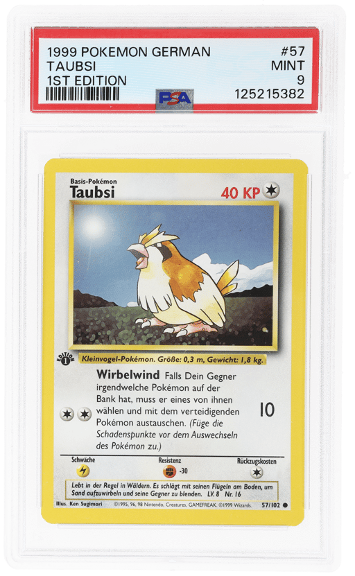 1999 Pokemon Base Set German 1st Edition Taubsi #57 PSA 9