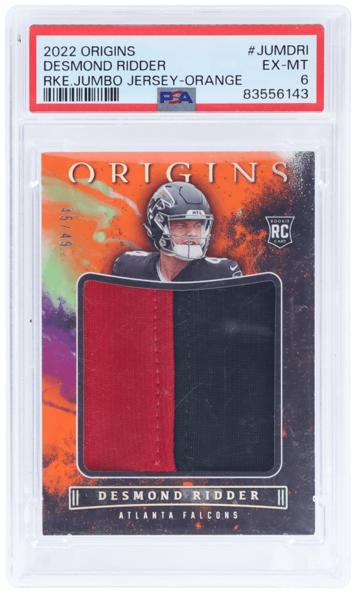 2022 Panini Origins Rookie Jumbo Jersey Orange Desmond Ridder #24 49/49 PSA 6