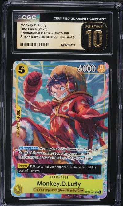 2025 One Piece Promo Illustration Box Volume 3 SR Monkey D. Luffy #OP07-109 CGC 10 PRISTINE