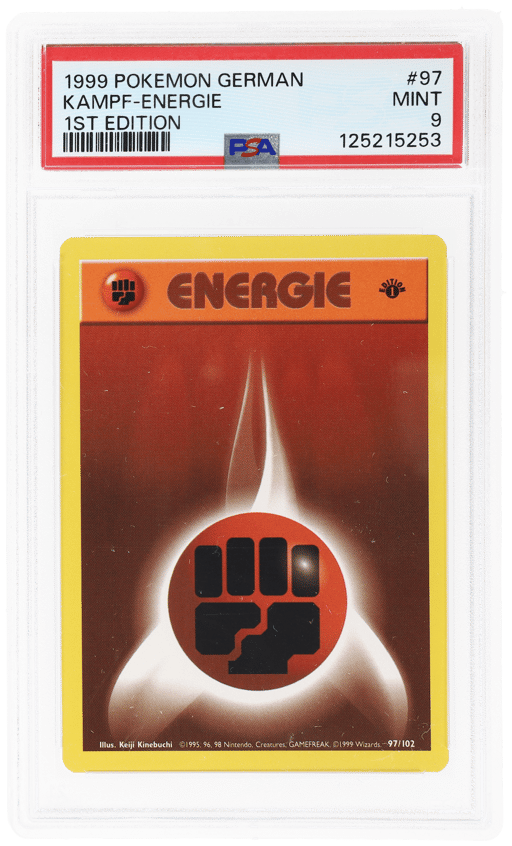 1999 Pokemon Base Set German 1st Edition Fighting Energy #97 PSA 9