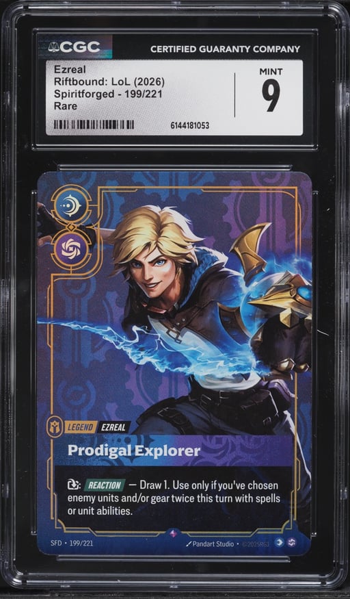 2026 Riftbound League Of Legends LoL Spiritforged Ezreal #199 CGC 9 MINT