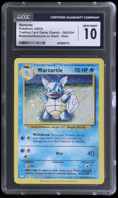 2023 Pokemon Trading Card Game Classic Blastoise and Suicune Ex Deck Wartortle #2 CGC 10