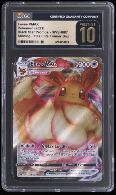 2021 Pokemon Sword and Shield Black Star Promo Shining Fates Elite Trainer Box Eevee Vmax #SWSH087 CGC BL