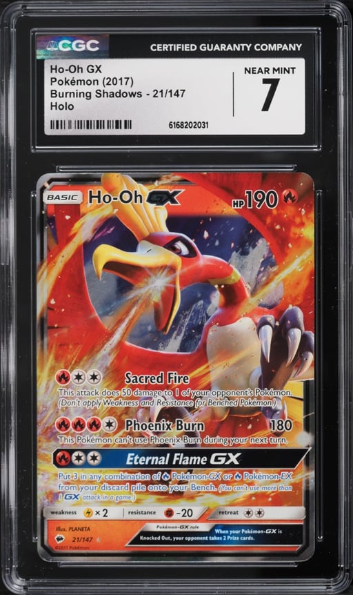 2017 Pokemon Sun & Moon Burning Shadows Alt Art Ho-Oh GX #21 CGC 7 NRMT