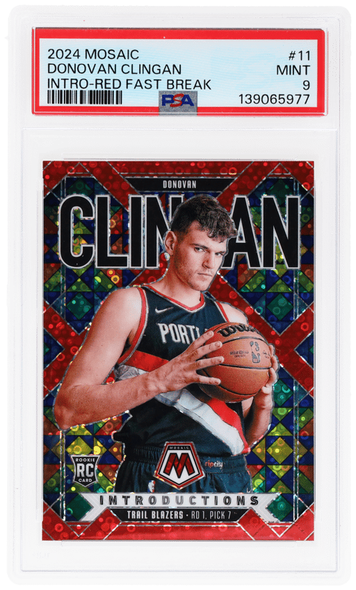 2024 Panini Mosaic Introductions Red Fast Break Donovan Clingan #11 37/99 PSA 9