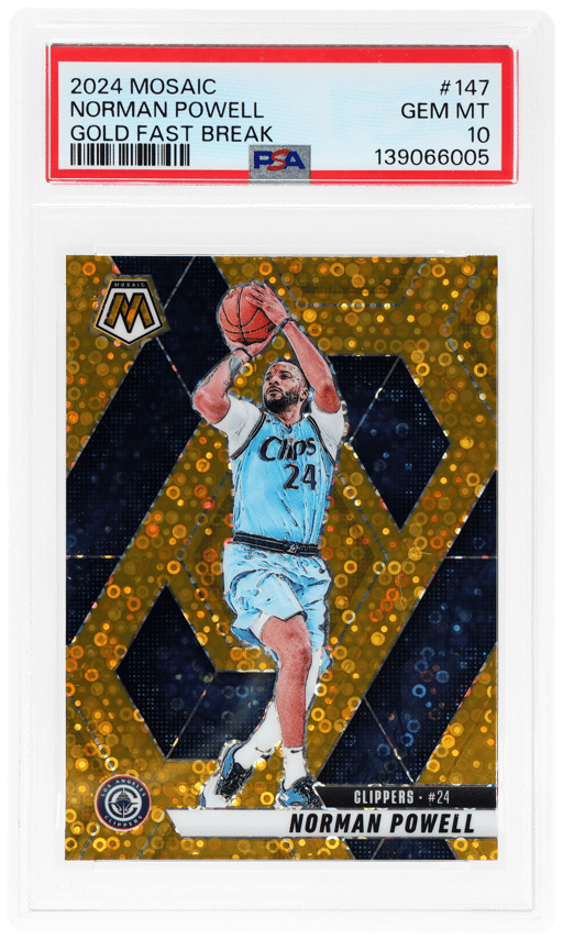 2024 Panini Mosaic Gold Fast Break Norman Powell #147 2/10 PSA 10