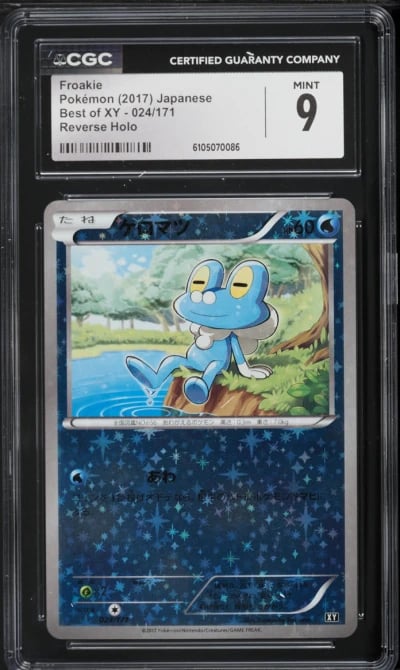 2017 Pokemon Japanese Best Of XY Reverse Holo Froakie #24 CGC 9 MINT
