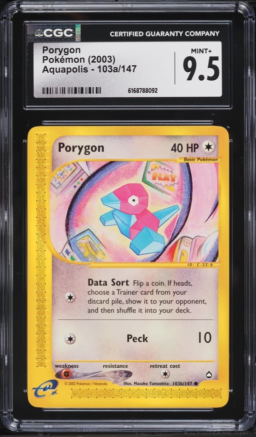 2003 Pokemon Aquapolis Porygon #103a CGC 9.5 MINT+