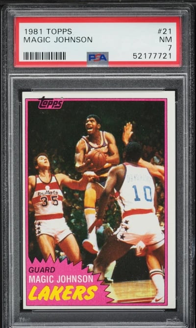1981 Topps Basketball Magic Johnson #21 PSA 7 NRMT