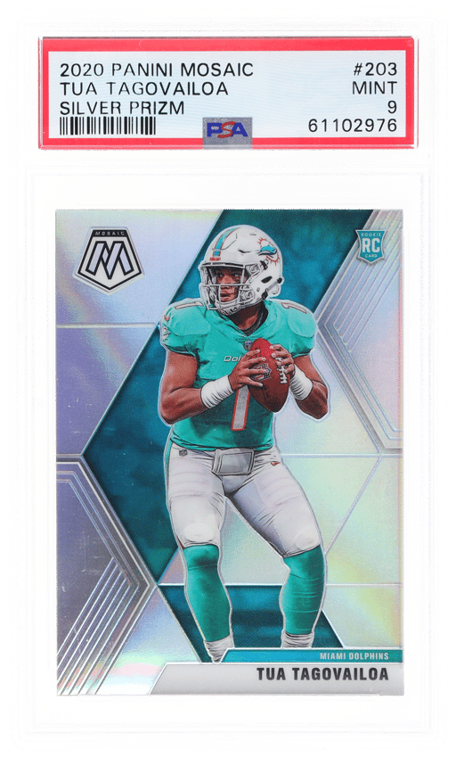2020 Panini Mosaic Silver Tua Tagovailoa #203 PSA 9