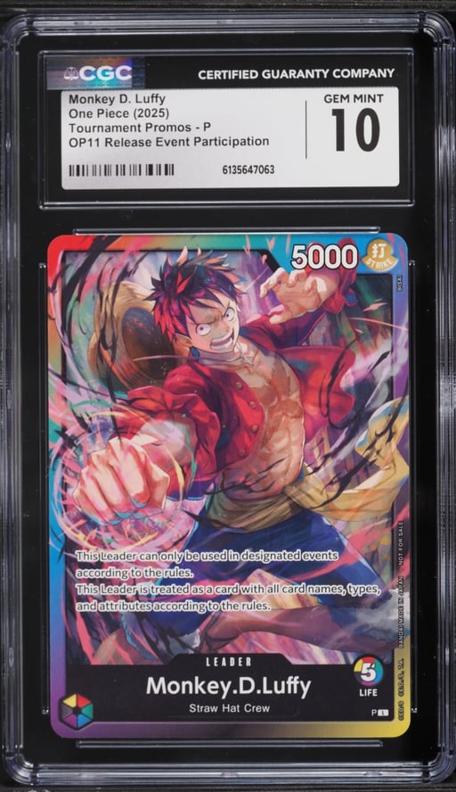 2025 One Piece Promo Tournament Release Event Participation Monkey D. Luffy #P CGC 10 GEM MINT