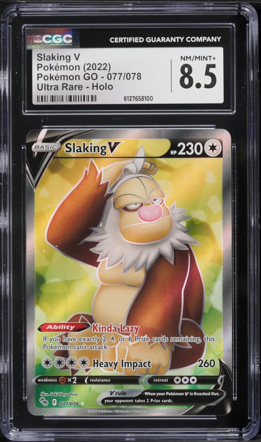 2022 Pokemon Sword & Shield GO Full Art Slaking V #077 CGC 8.5 NM-MT+