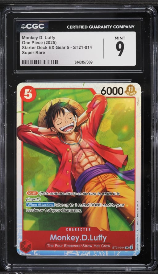 2025 One Piece Starter Deck EX Gear 5 SR Monkey D. Luffy #ST21-014 CGC 9 MINT