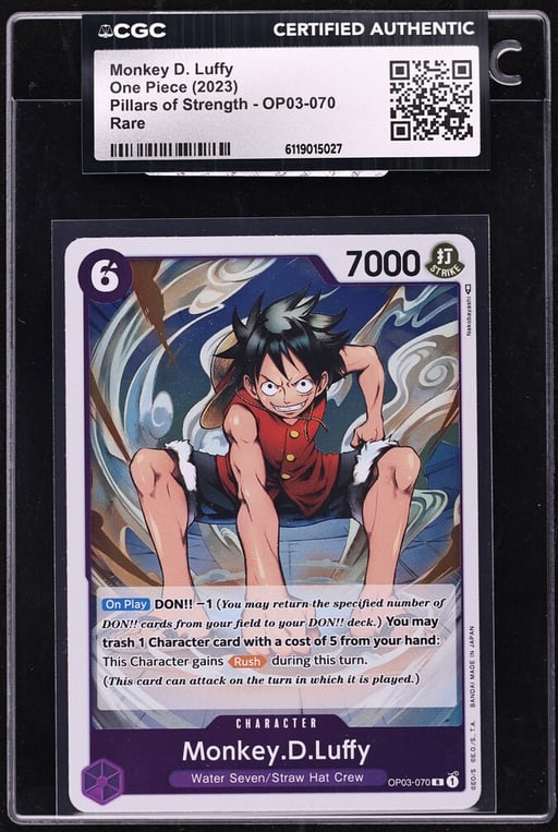 2023 One Piece Pillars Of Strength Monkey D. Luffy #OP03-070 CGC AUTH