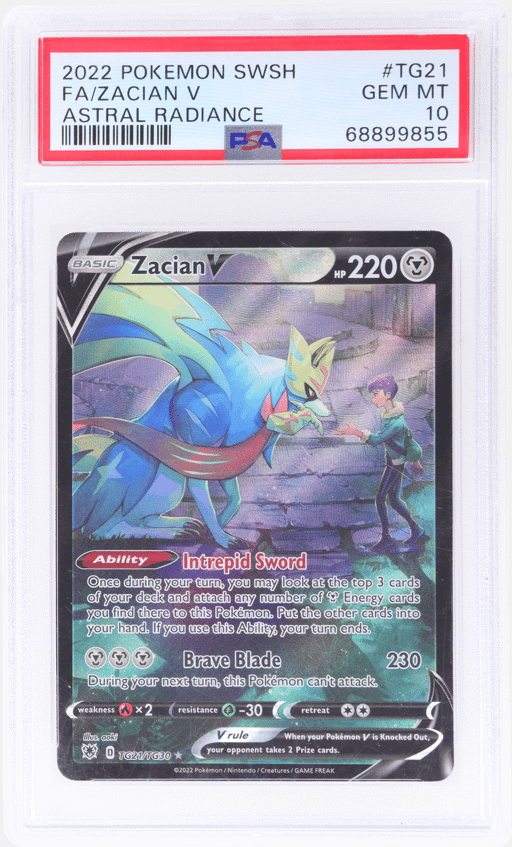 2022 Pokemon Sword and Shield Astral Radiance Zacian V #TG21 PSA 10