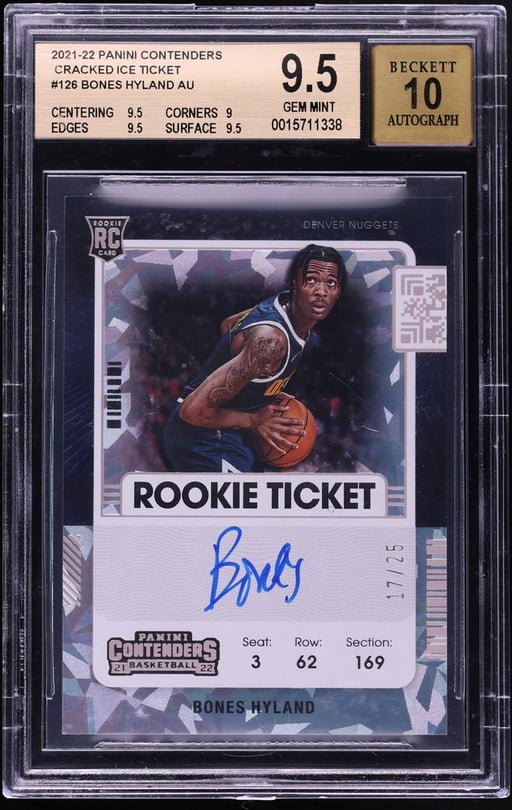 2021 Panini Contenders Cracked Ice Bones Hyland ROOKIE AUTO /25 #126 BGS 9.5 GEM MINT