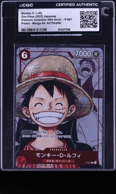 2022 One Piece Japanese Promo Premium 25th Manga Art Monkey D. Luffy #P-001 CGC AUTH