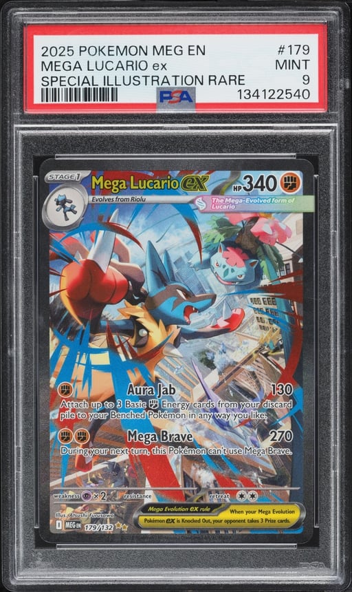2025 Pokemon Mega Evolution SIR Mega Lucario ex #179 PSA 9 MINT