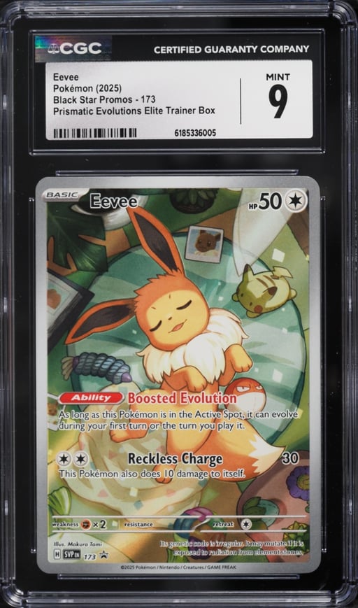 2025 Pokemon Scarlet & Violet Promo Prismatic Evolutions ETB Full Art Eevee #173 CGC 9 MINT