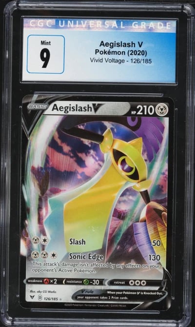 2023 Pokemon Sword & Shield Vivid Voltage Aegislash V #126 CGC 9 MINT