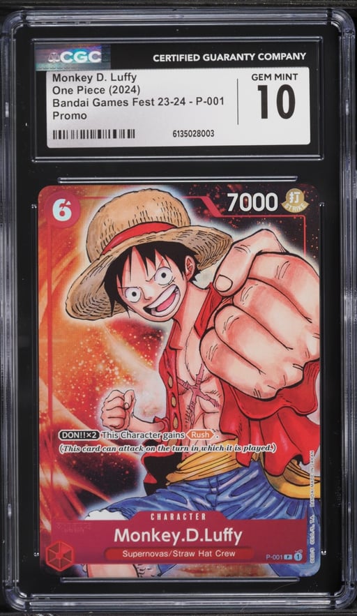 2024 One Piece Japanese Bandai Games Fest Monkey D. Luffy #P-001 CGC 10 GEM MINT