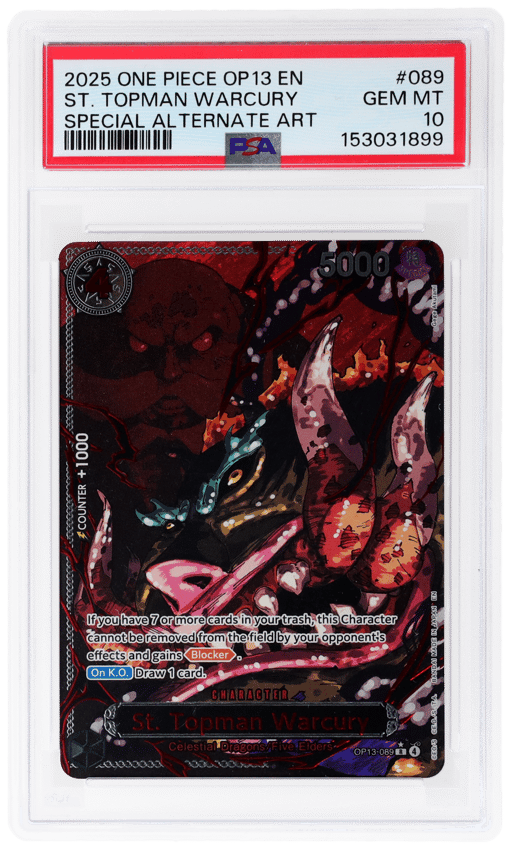 2025 One Piece Carrying On His Will Special Alternate Art St. Topman Warcury #OP13089 PSA 10