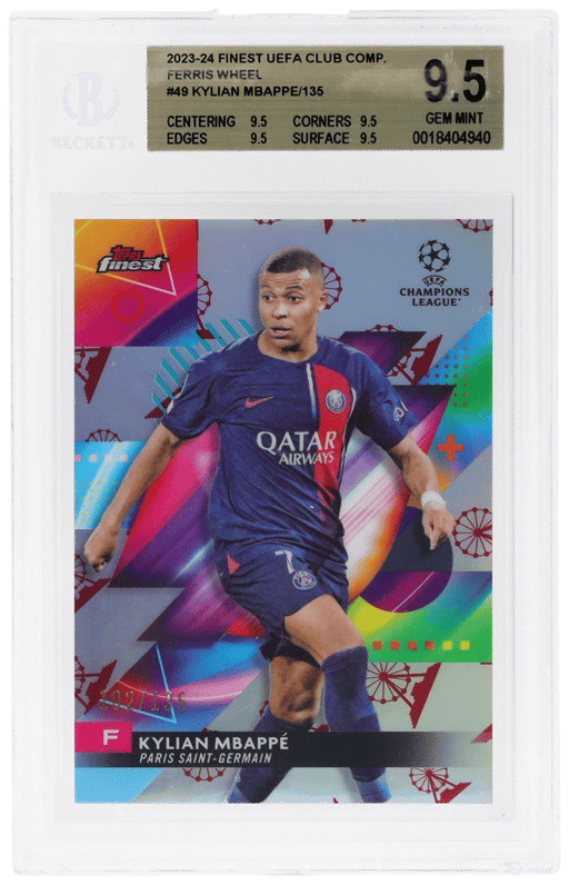 2023 Finest UEFA Club Competitions Ferris Wheel Kylian Mbappe #49 102/135 BGS 9.5