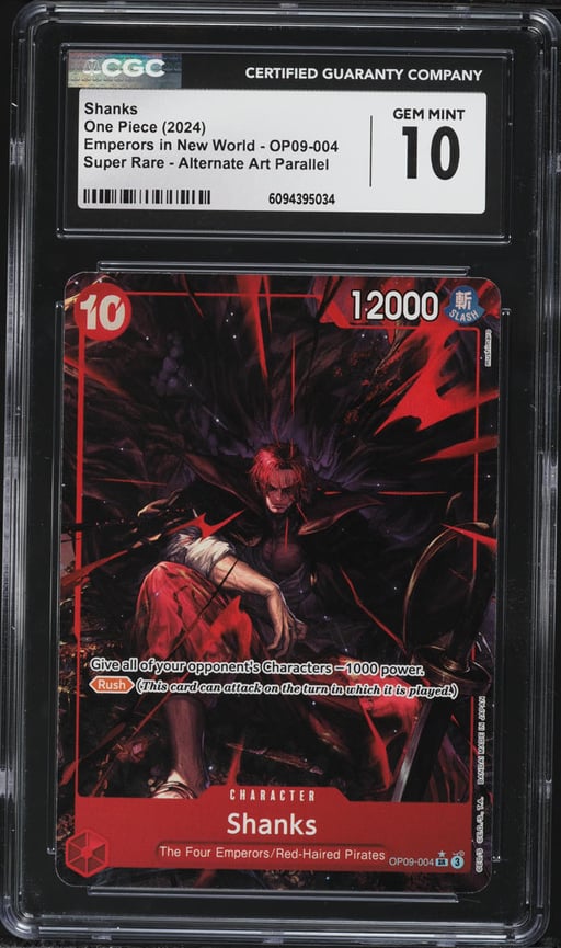 2024 One Piece Emperors In The New World Alt Art Shanks #OP09-004 CGC 10 GEM MINT