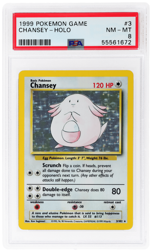 1999 Pokemon Base Set Holo Chansey #3 PSA 8