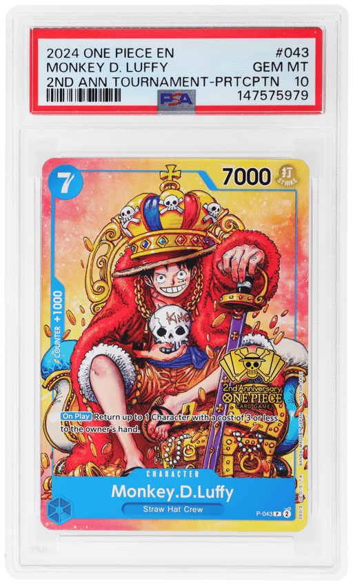 2024 One Piece Tournament Promo 2nd Anniversary Participant Monkey D. Luffy #P-043 PSA 10