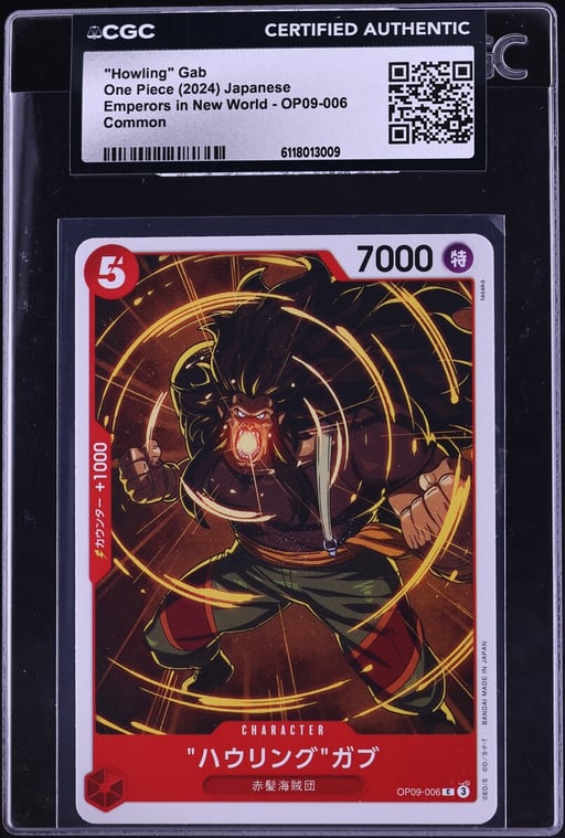 2024 One Piece Japanese Emperors In New World Howling Gab #OP09-006 CGC AUTH