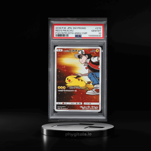 2018 Pokemon Japanese SM Promo Center 20th Anniversary Full Art Red's Pikachu #270 PSA 10 GEM