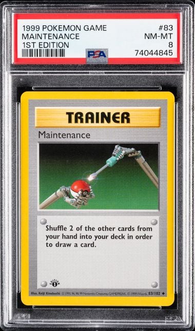 1999 POKEMON GAME #83 MAINTENANCE 1ST EDITION PSA 8