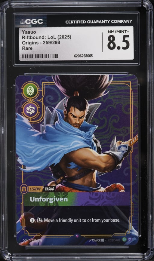 2025 Riftbound League Of Legends LoL Origins Yasuo #259 CGC 8.5 NM-MT+