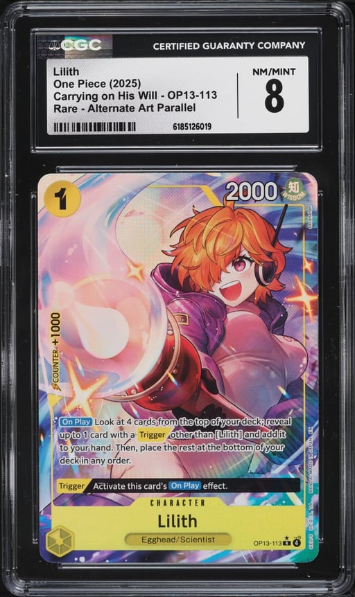 2025 One Piece Carrying On His Will Alt Art Lilith #OP13-113 CGC 8 NM-MT