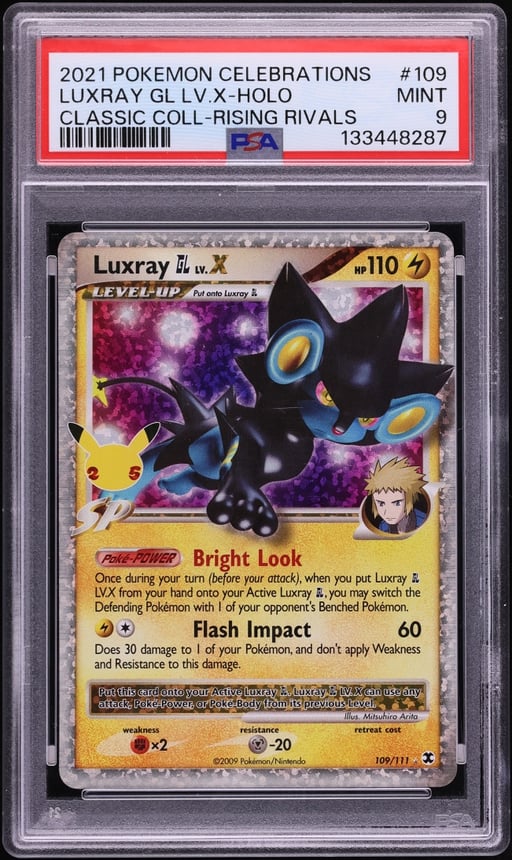 2021 Pokemon Sword & Shield Celebrations Classic Collection Holo Luxray GL LV.X #109 PSA 9 MINT