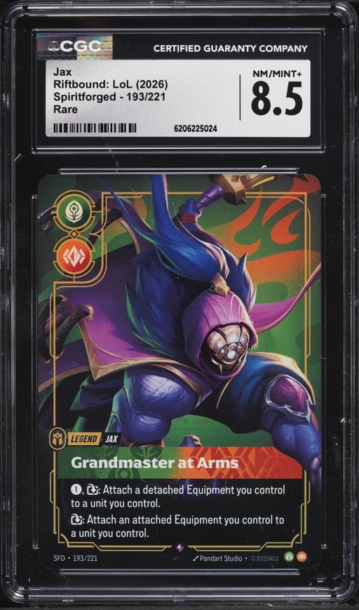 2026 Riftbound League Of Legends Spiritforged Jax #193 CGC 8.5 NM-MT+