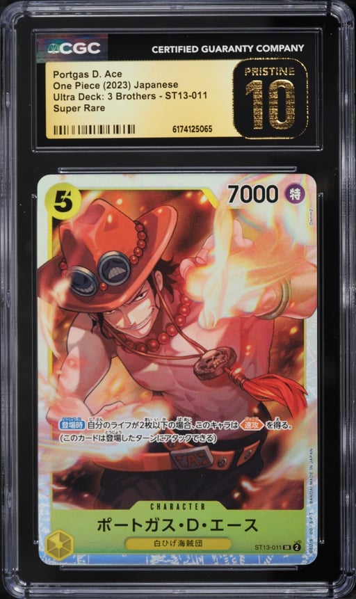 2023 One Piece Japanese Ultra Deck: 3 Brothers SR Portgas D. Ace #ST13-011 CGC 10 PRISTINE